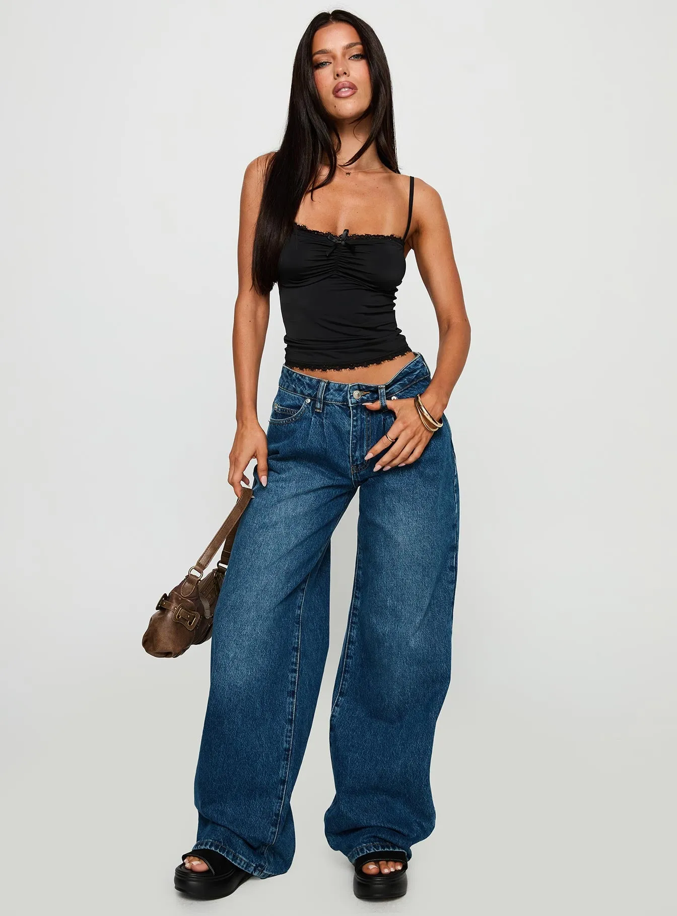 Duster Mid Rise Baggy Jeans Dark Wash sold by Princess Polly product image thumbnail 3