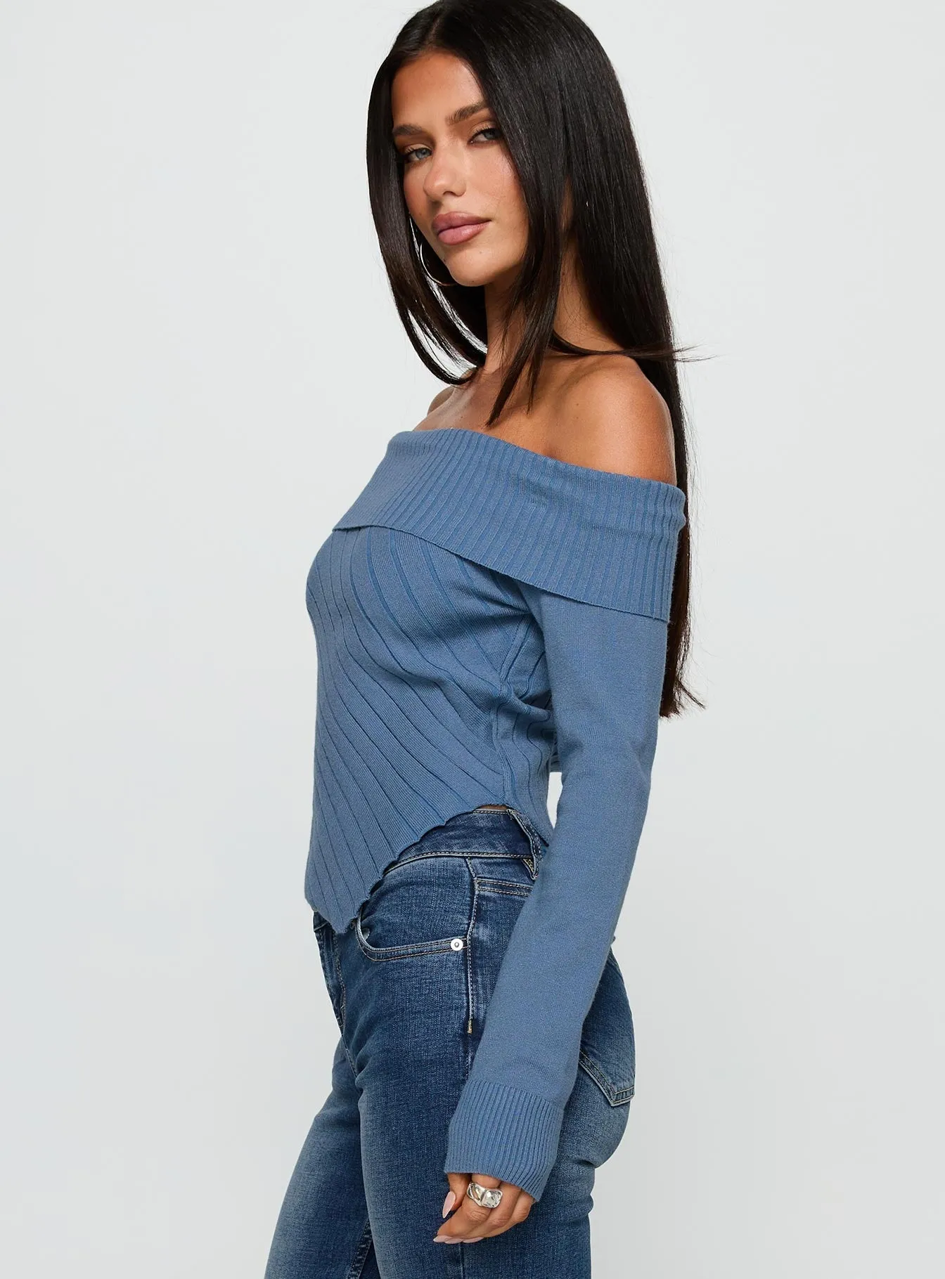Brisa Long Sleeve Top Blue sold by Princess Polly product image thumbnail 4
