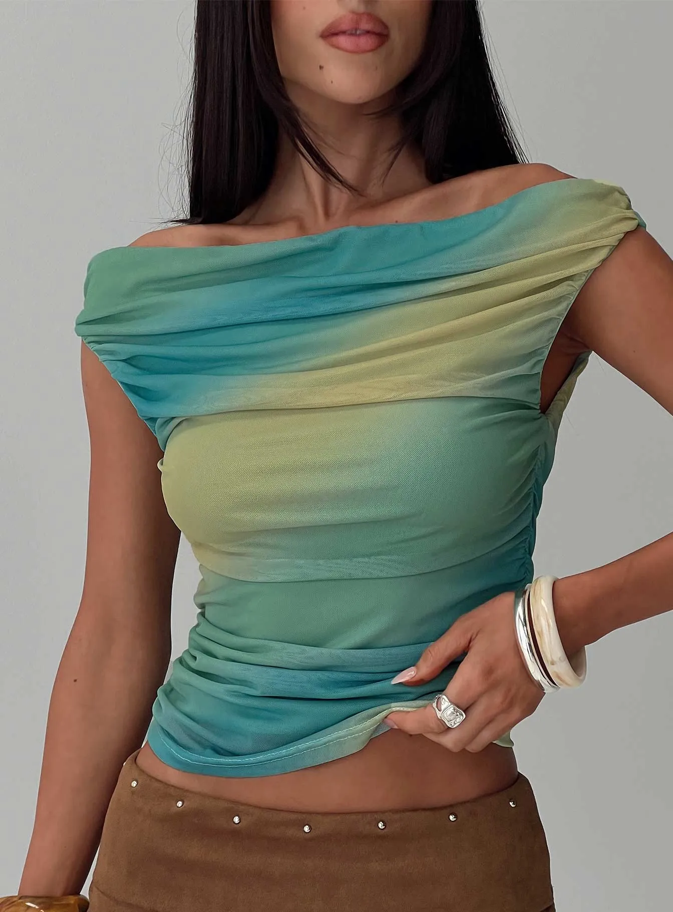 Best Days Ruched Top Multi sold by Princess Polly