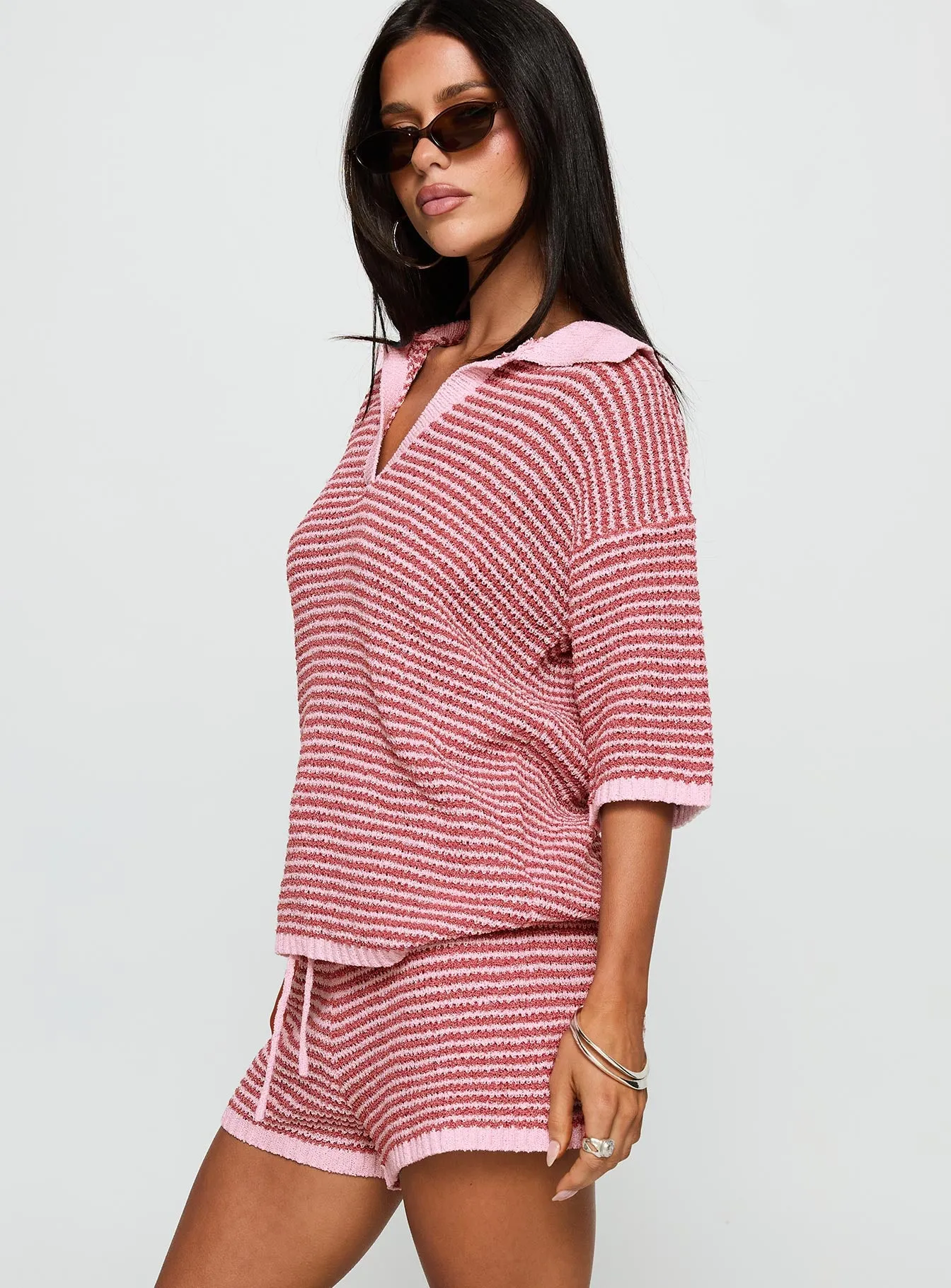 Veloria Collared Top Pink Stripe sold by Princess Polly product image thumbnail 4