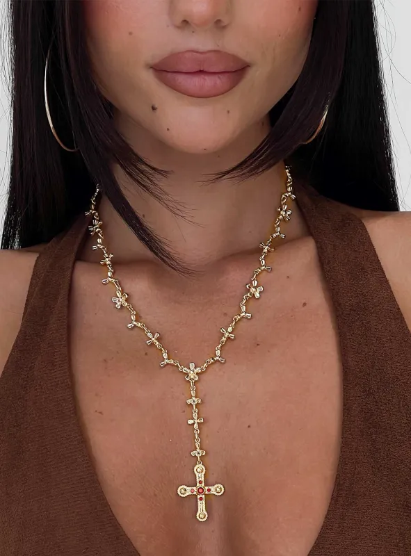 True Lives Necklace Gold sold by Princess Polly