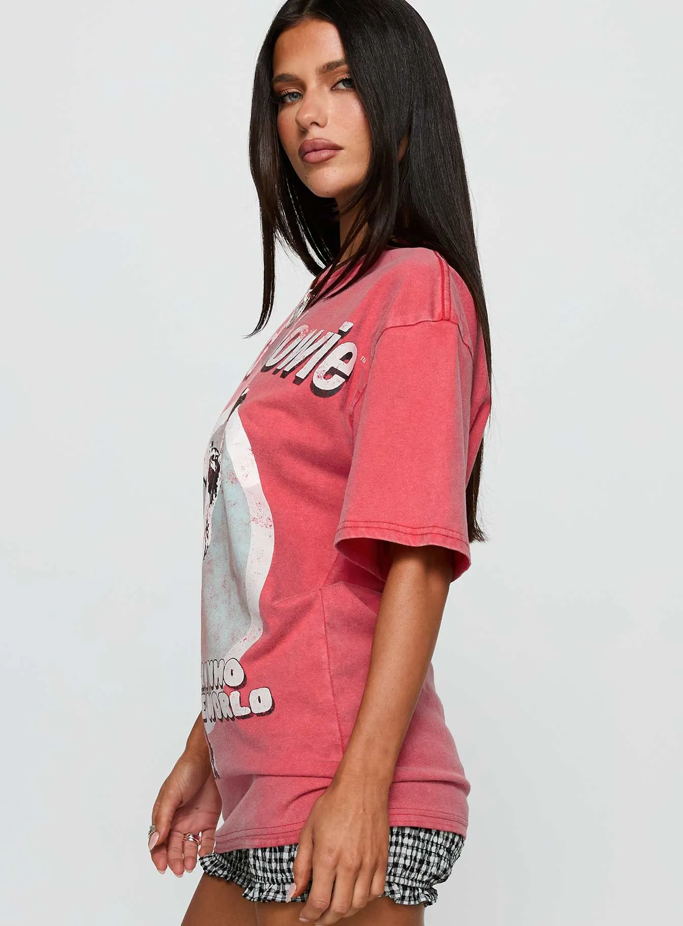 David Bowie Vintage Oversized Graphic Tee Red sold by Princess Polly product image thumbnail 4