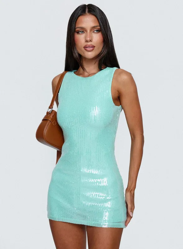 Yumiko Romper Blue Sparkle sold by Princess Polly