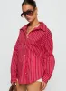 Kodhi Oversized Long Sleeve Top Red Stripe sold by Princess Polly