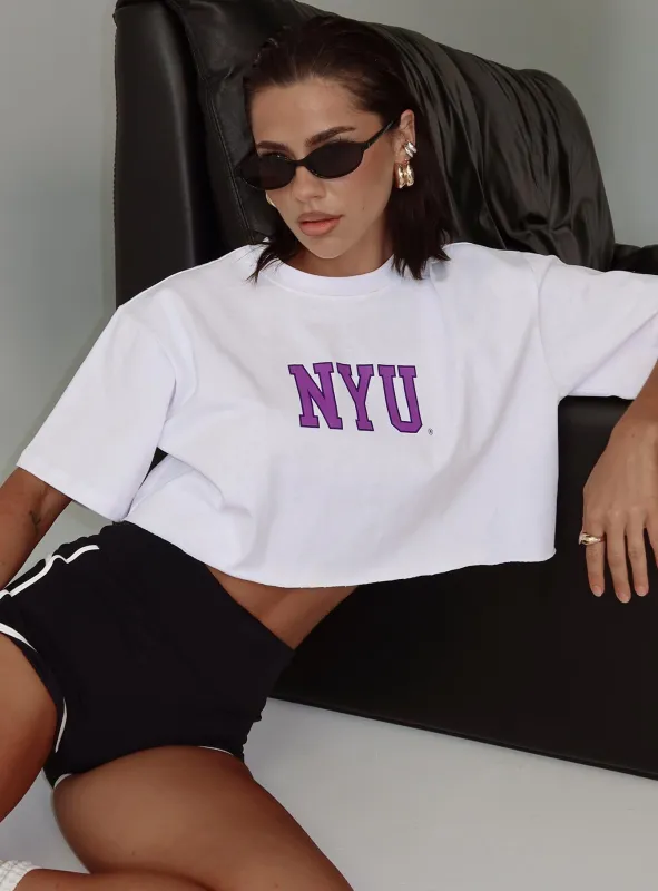 Nyu Track Tee White sold by Princess Polly
