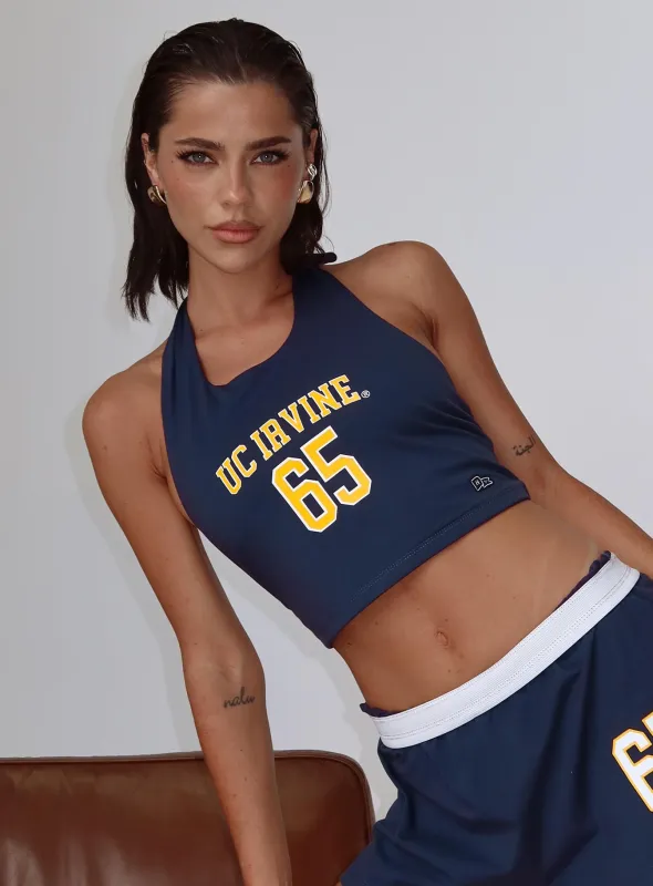 UC Irvine Tailgate Halter Top Blue sold by Princess Polly