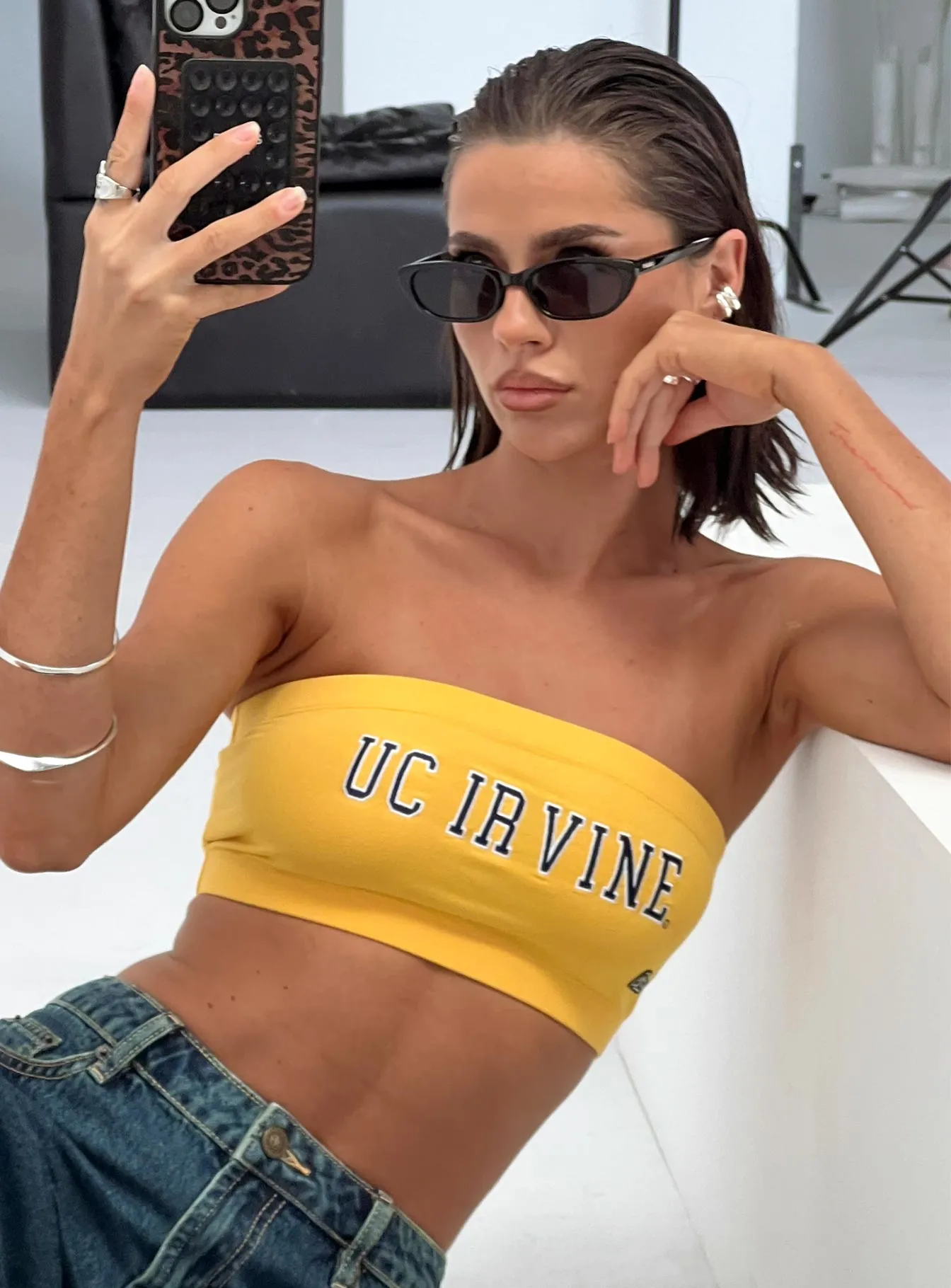 UC Irvine Bandeau Top Gold sold by Princess Polly