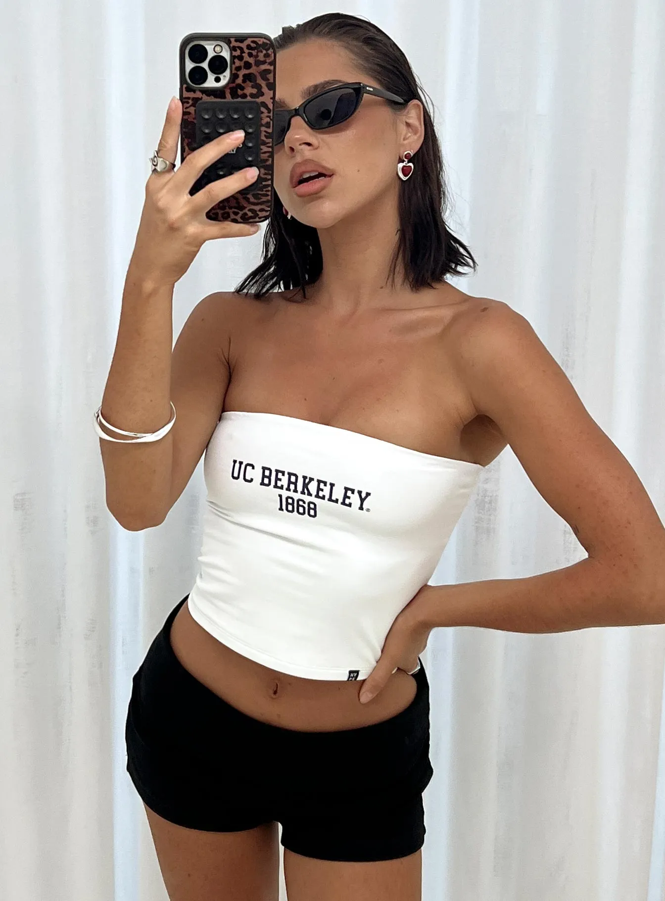 UC Berkeley Tube Top White sold by Princess Polly