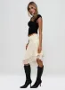 Rosemead Satin Midi Skirt Cream sold by Princess Polly