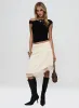 Rosemead Satin Midi Skirt Cream sold by Princess Polly