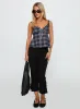 Pretty It Up Tie Detail Top Blue Check sold by Princess Polly
