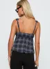 Pretty It Up Tie Detail Top Blue Check sold by Princess Polly