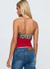 Wild Encore Strapless Top Red / Leopard sold by Princess Polly