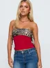 Wild Encore Strapless Top Red / Leopard sold by Princess Polly