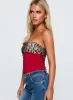 Wild Encore Strapless Top Red / Leopard sold by Princess Polly