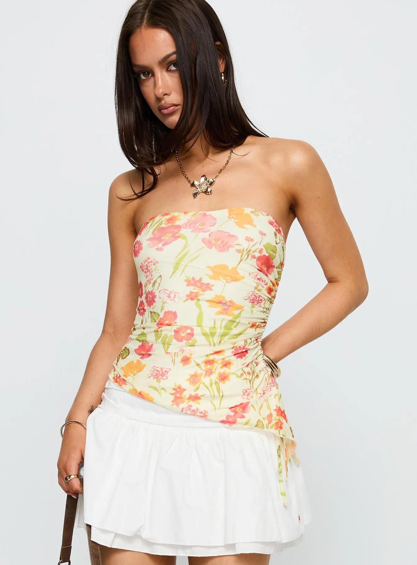 Heidan Strapless Top Red Floral sold by Princess Polly product image thumbnail 2
