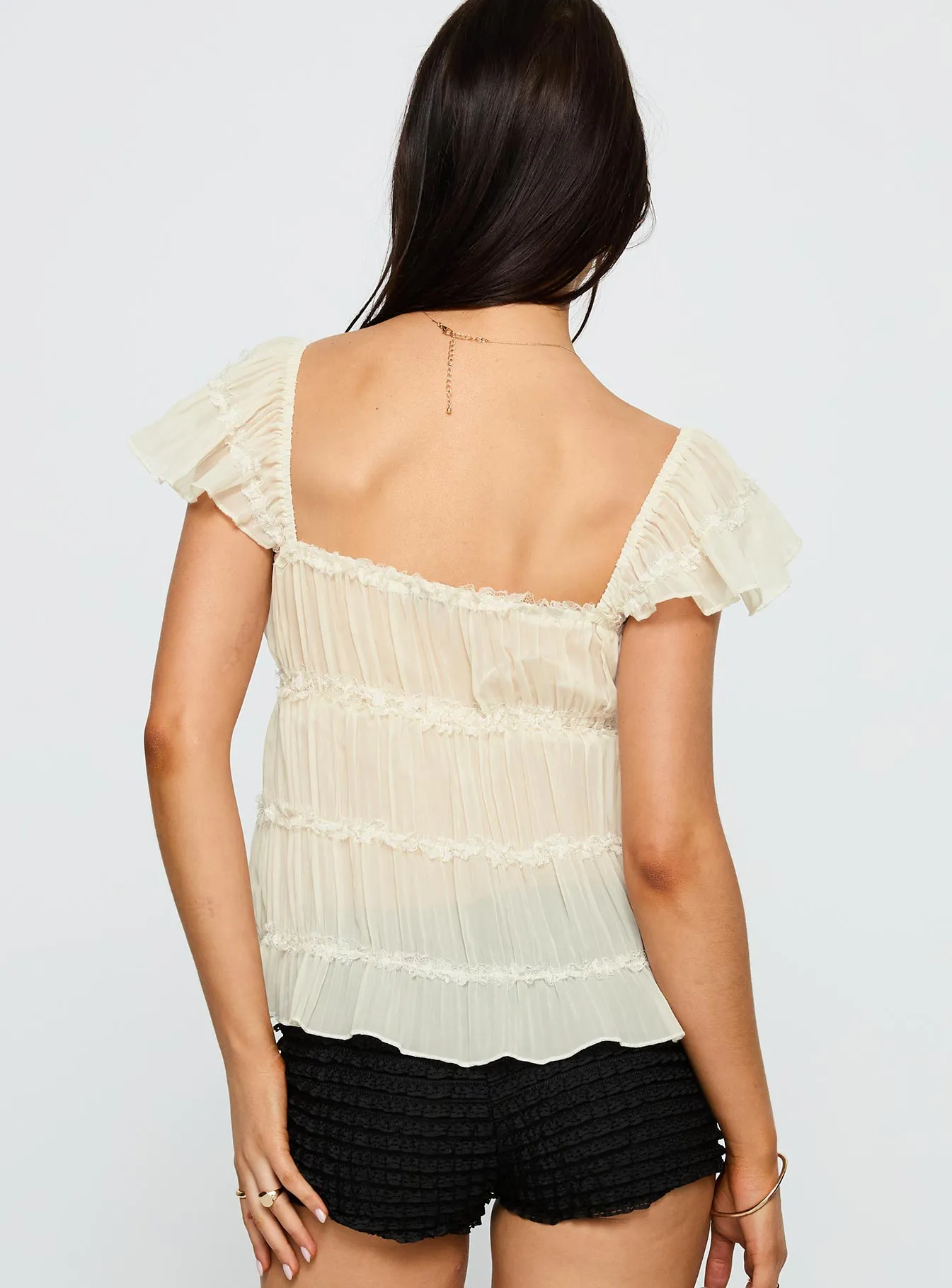 Brighter Than Stars Tiered Top Cream sold by Princess Polly product image thumbnail 5
