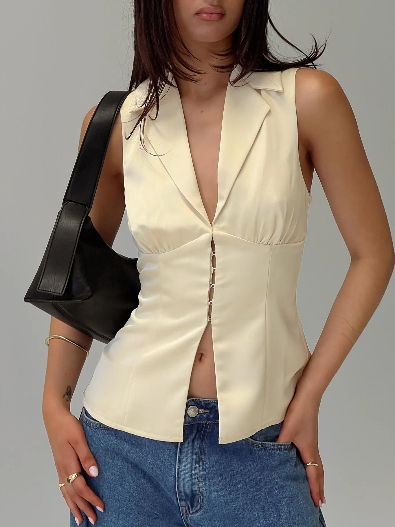 My Truth Satin Top Cream sold by Princess Polly