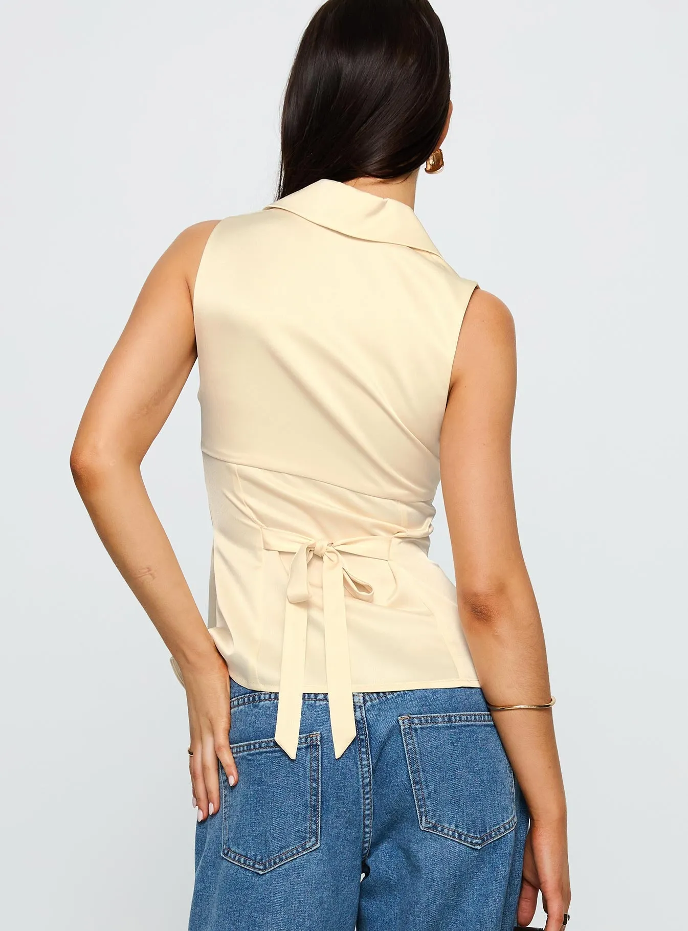 My Truth Satin Top Cream sold by Princess Polly product image thumbnail 5