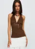 Dance For You Faux Suede Halter Top Brown sold by Princess Polly