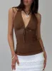Dance For You Faux Suede Halter Top Brown sold by Princess Polly