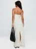 Dovie Linen Blend Strapless Midi Dress Cream Polka sold by Princess Polly