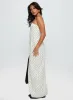 Dovie Linen Blend Strapless Midi Dress Cream Polka sold by Princess Polly