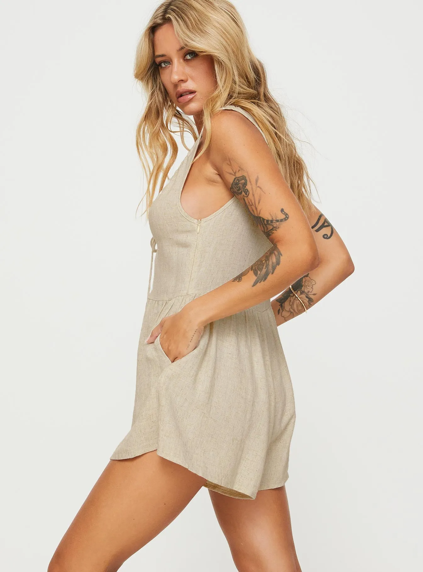 Mackellar Romper Beige sold by Princess Polly product image thumbnail 3