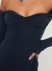 Suizie Off The Shoulder Mini Dress Navy sold by Princess Polly