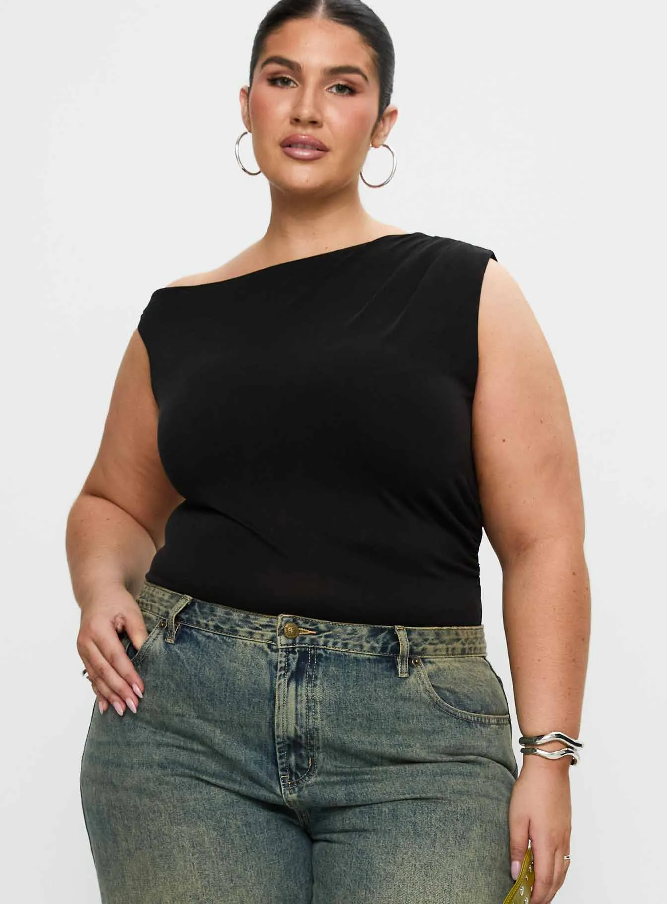 Miyako Bodysuit Black Curve sold by Princess Polly