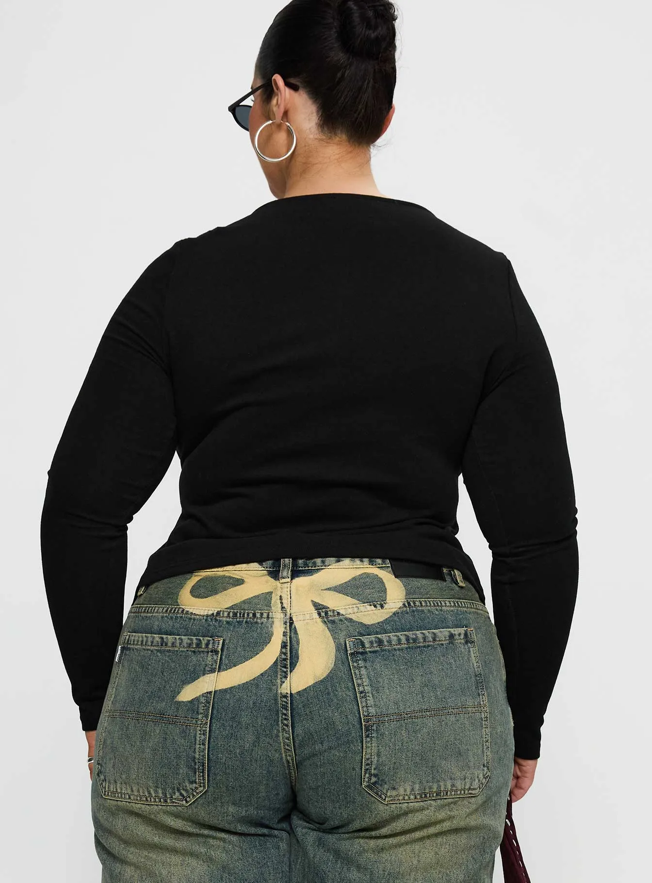 Kortez Long Sleeve Zip Through Top Black Curve sold by Princess Polly product image thumbnail 5