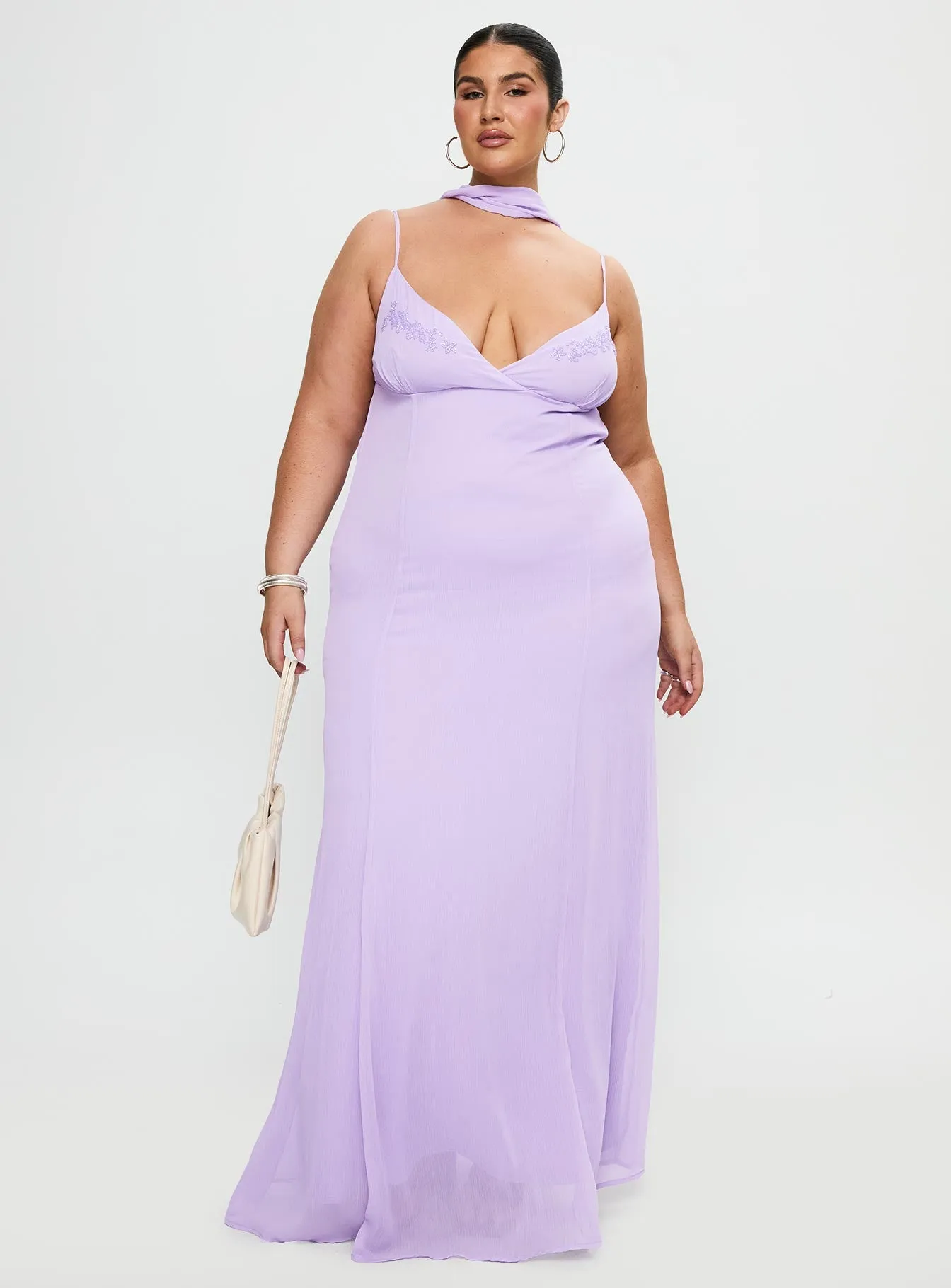 Jadira Scarf Maxi Dress Purple Curve sold by Princess Polly product image thumbnail 2