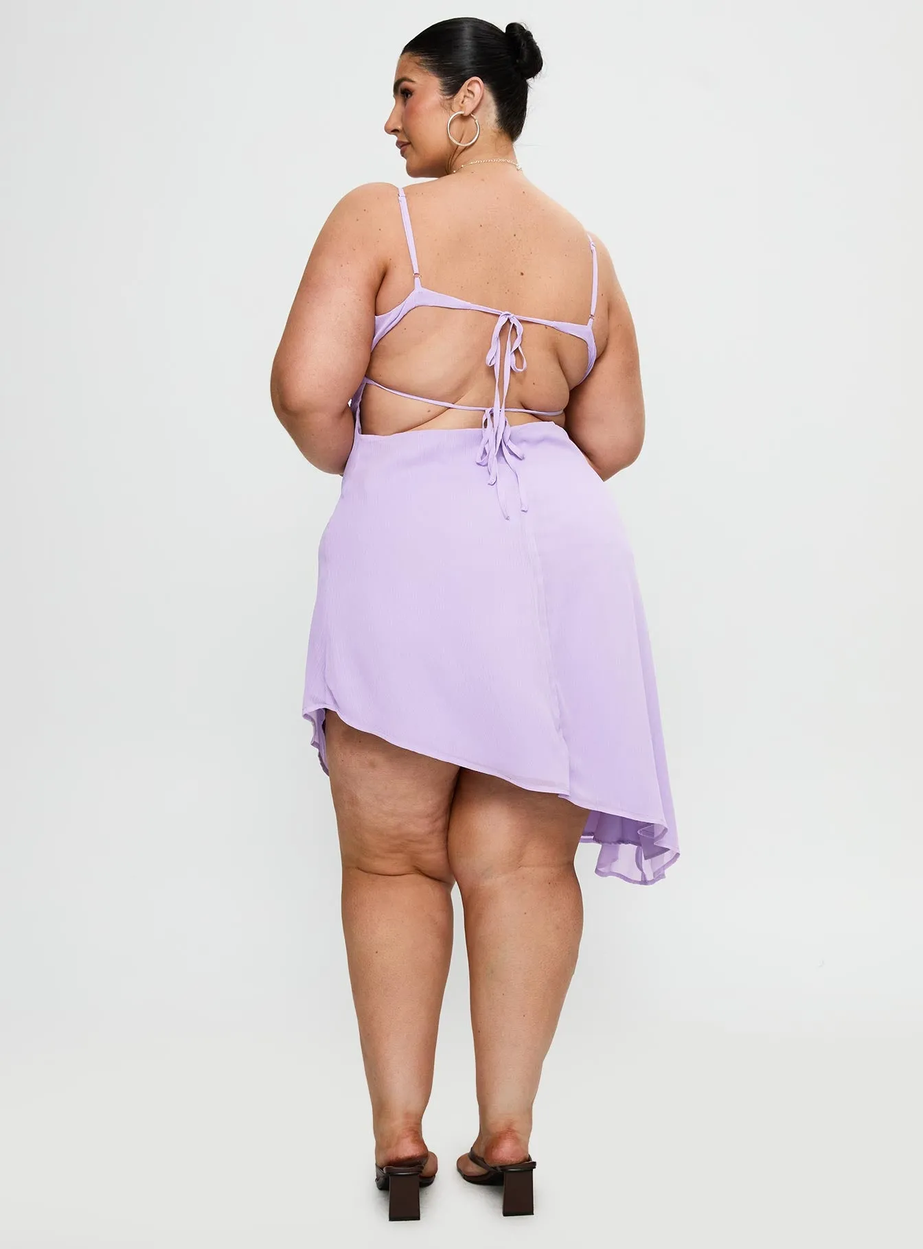 Secret Gardens Asymmetrical Midi Dress Purple Curve sold by Princess Polly product image thumbnail 5