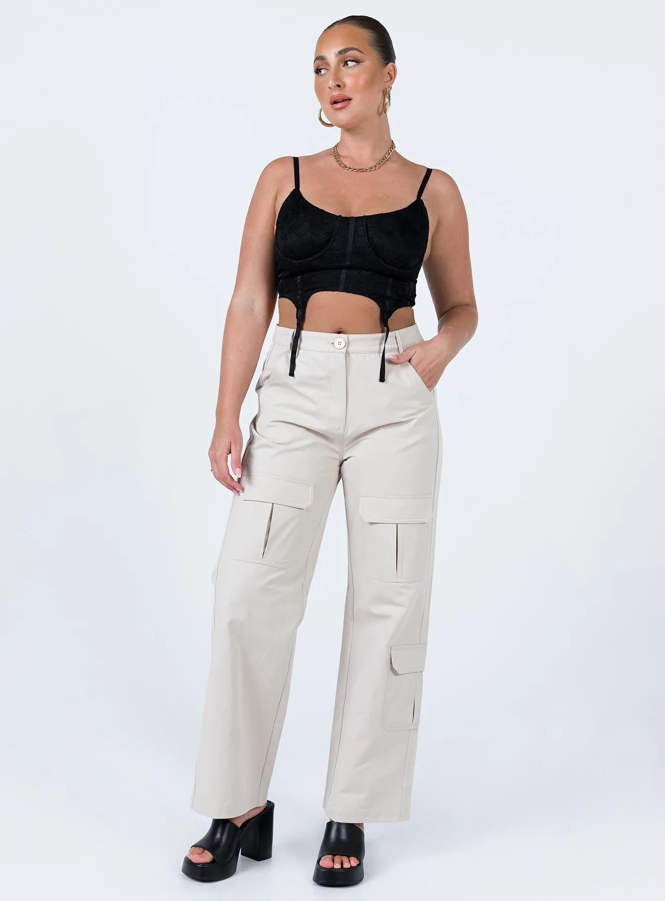 Glenda Pants Beige sold by Princess Polly product image thumbnail 3