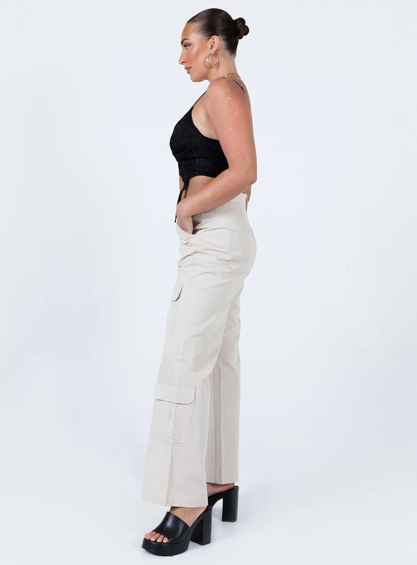 Glenda Pants Beige sold by Princess Polly product image thumbnail 4