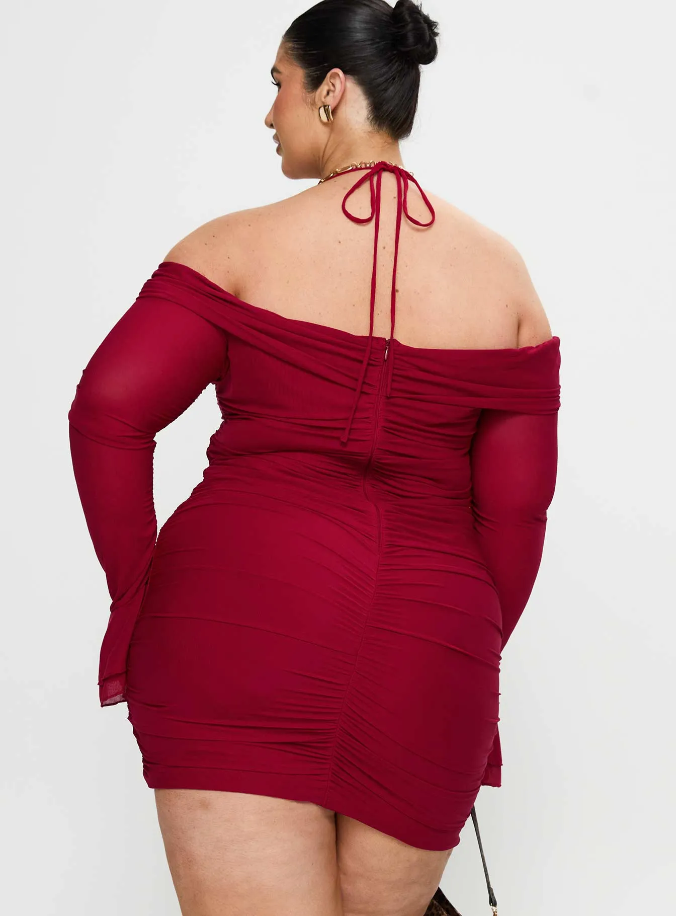 Taylon Off The Shoulder Mini Dress Red Curve sold by Princess Polly product image thumbnail 5