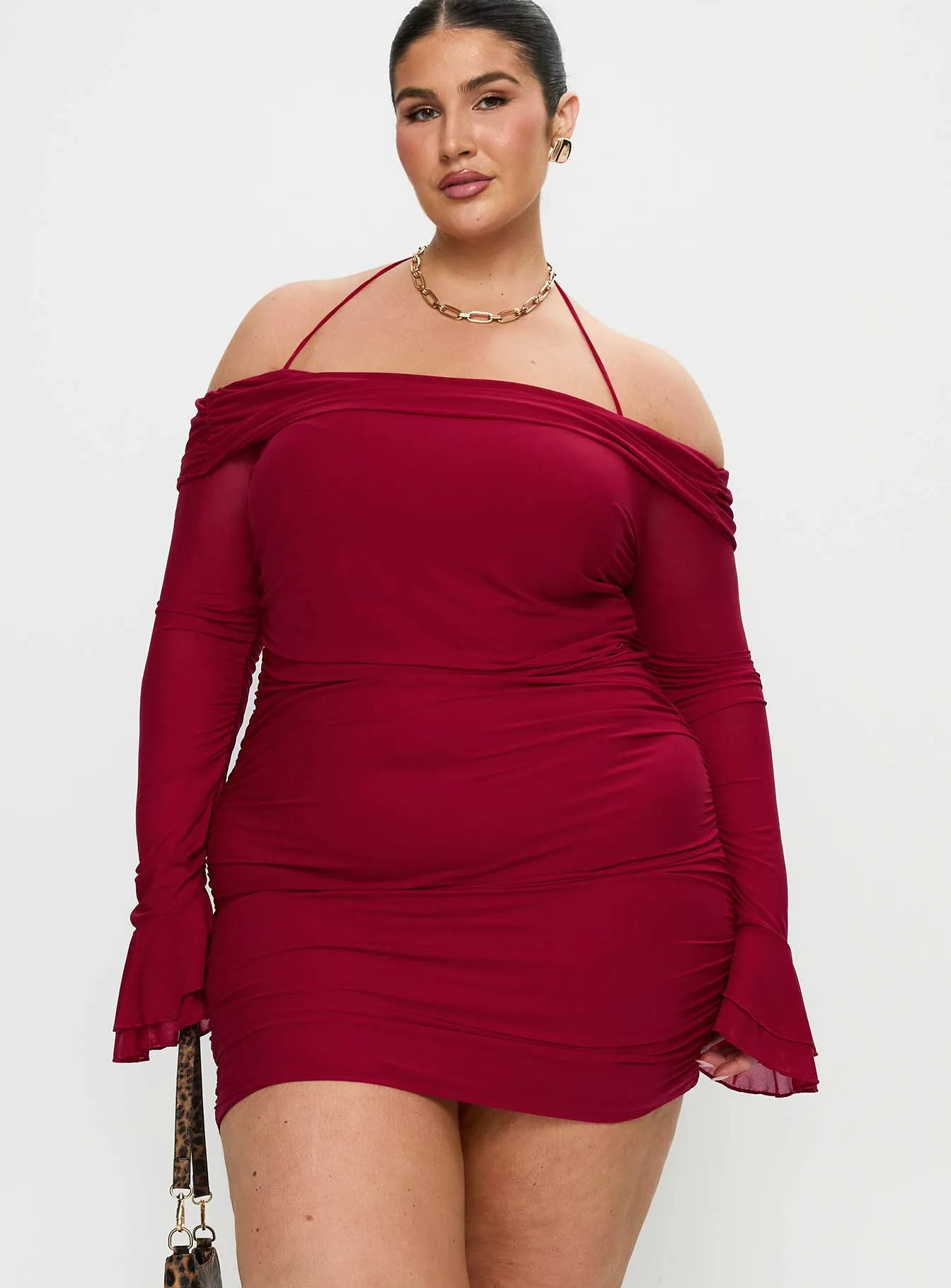 Taylon Off The Shoulder Mini Dress Red Curve sold by Princess Polly product image thumbnail 2