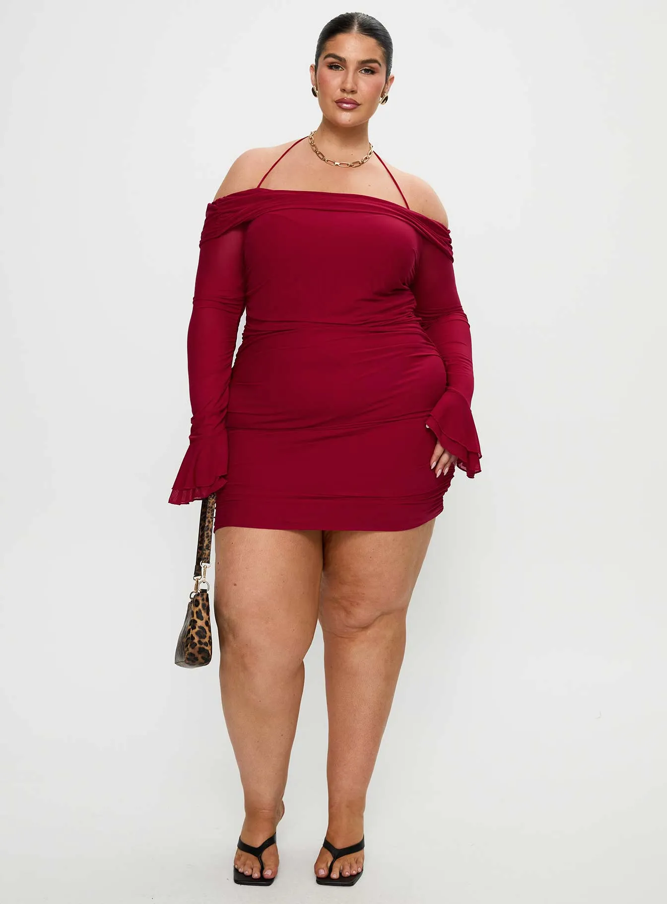 Taylon Off The Shoulder Mini Dress Red Curve sold by Princess Polly product image thumbnail 3