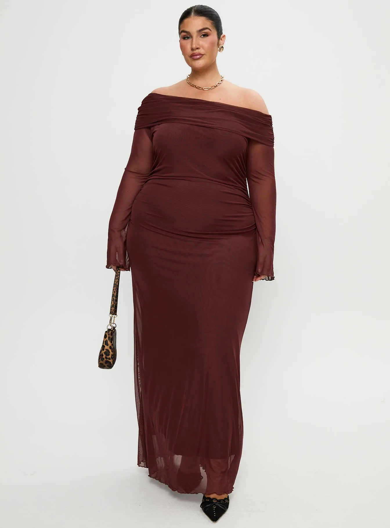 Consideration Maxi Dress Chocolate Curve sold by Princess Polly product image thumbnail 2