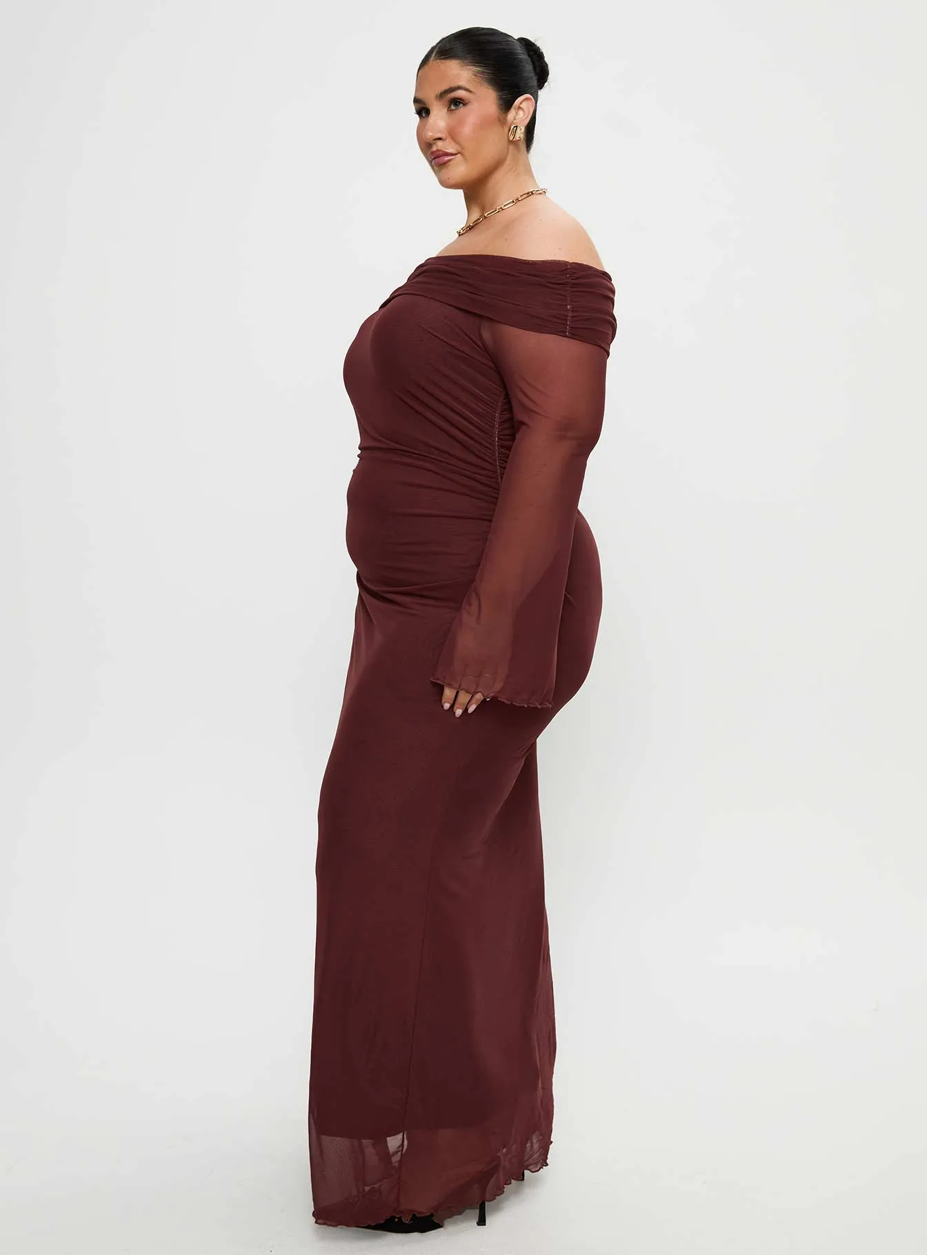 Consideration Maxi Dress Chocolate Curve sold by Princess Polly product image thumbnail 4