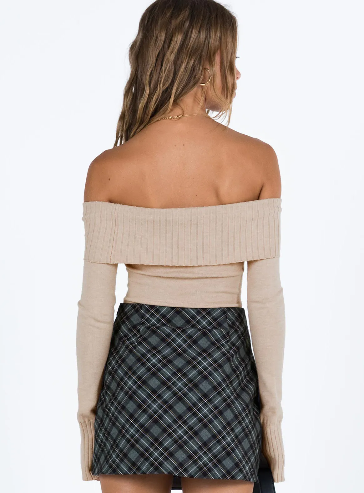 Savani Off The Shoulder Bodysuit Beige sold by Princess Polly product image thumbnail 5