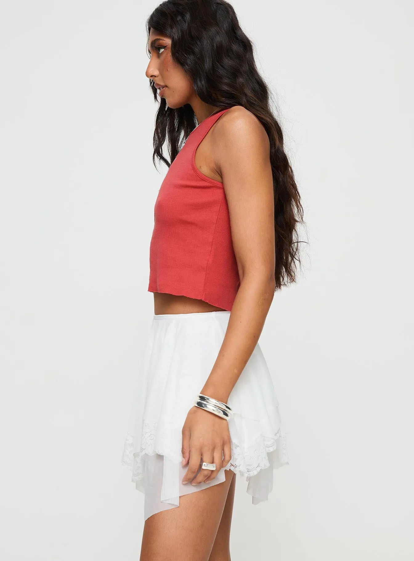 Velenia Mini Skirt White sold by Princess Polly product image thumbnail 4