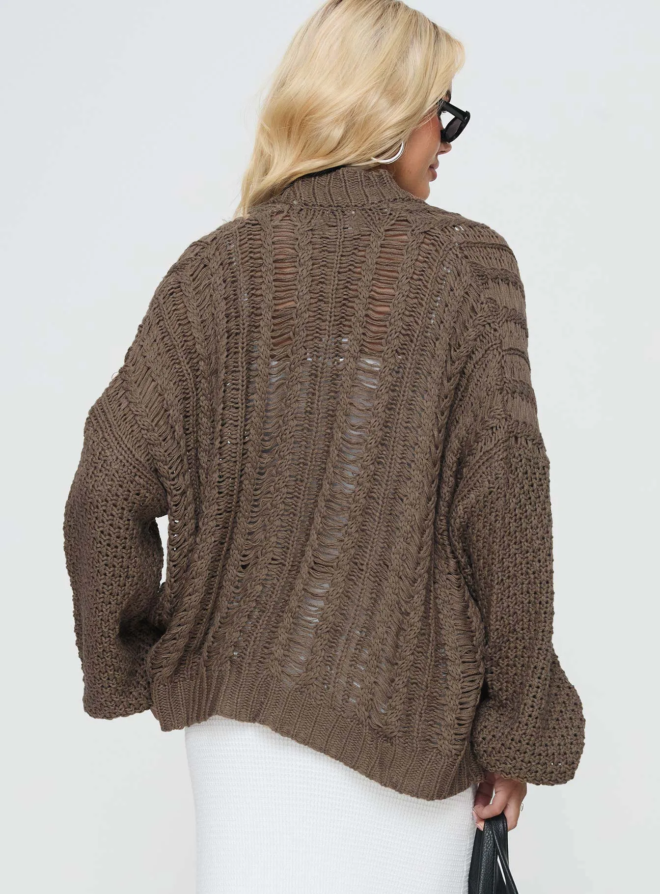 Abner Cable Cardigan Brown sold by Princess Polly product image thumbnail 5