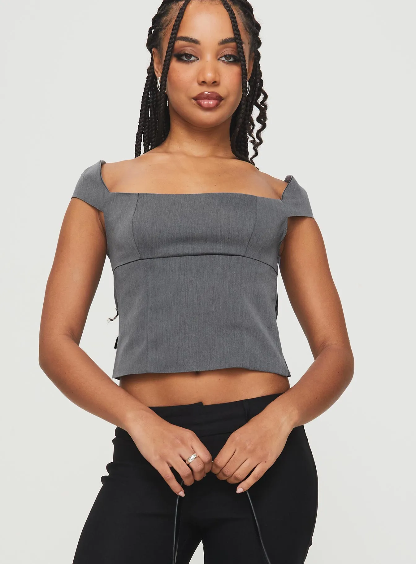 Irie Top Grey sold by Princess Polly product image thumbnail 2