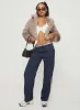 Addie Faux Fur Jacket Mushroom sold by Princess Polly