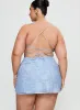 Celena Mini Dress Light Blue Burnout Curve sold by Princess Polly