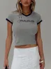 Paris France Tee Grey sold by Princess Polly