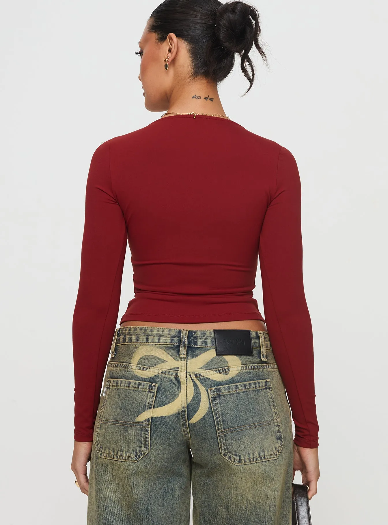 Tonya Long Sleeve Top Red sold by Princess Polly product image thumbnail 5