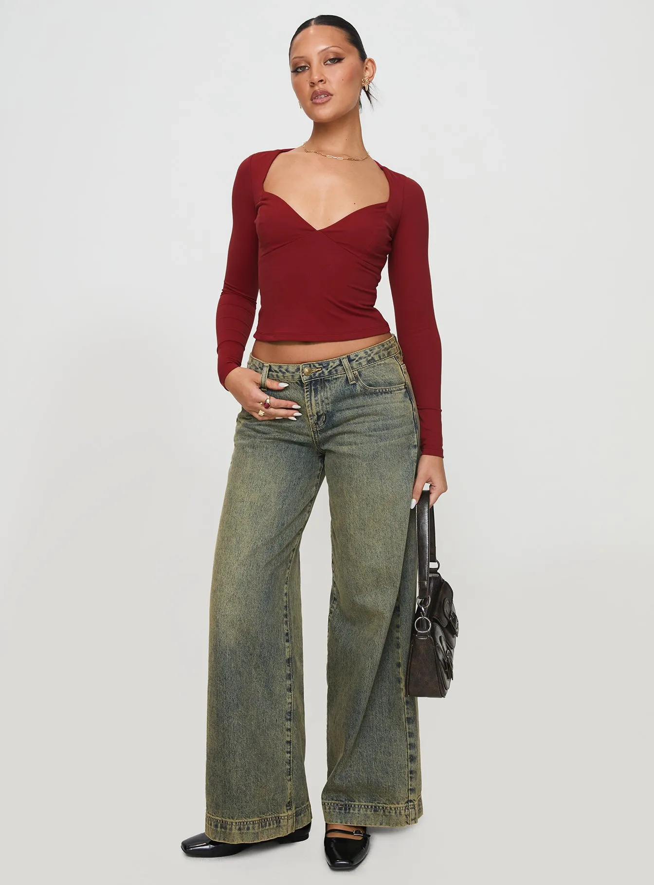 Tonya Long Sleeve Top Red sold by Princess Polly product image thumbnail 3