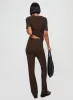 Palomia Ribbed Pants Chocolate sold by Princess Polly
